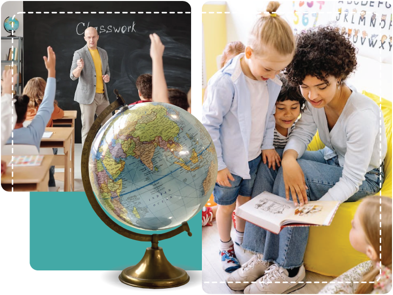 Teachers and a Globe