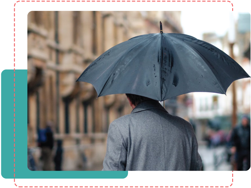 Man with Umbrella in the Rain