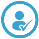Person with checkmark icon Person with checkmark icon