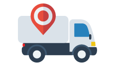 Truck with location pin icon