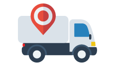 Truck with location pin icon Truck with location pin icon