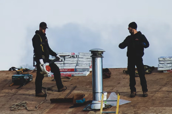 Workers on roof