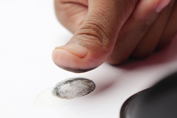 Man getting fingerprinted