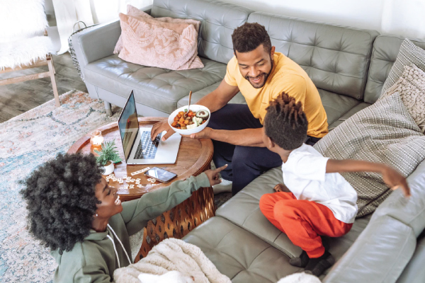 Working from home with family