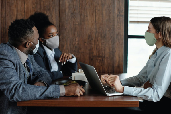 Office Workers in Masks