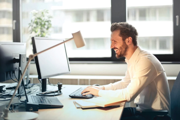 Man on Computer