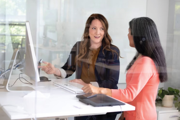 Woman on Computer