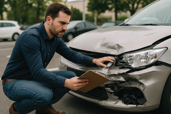 Man Checking Damage